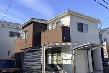 福岡県春日市で外壁塗装工事・屋根塗装工事・ベランダ防水工事を行いました。